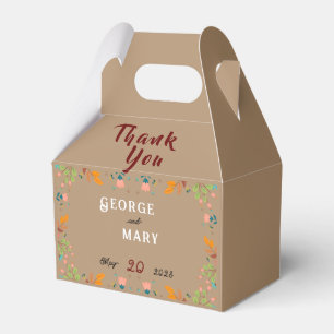 Flower style gift tags favour box