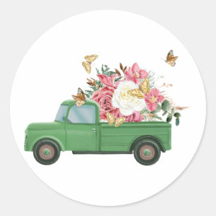 Flower Sublimation Designs Classic Round Sticker