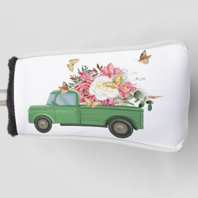 Flower Sublimation Designs Golf Head Cover (Front)