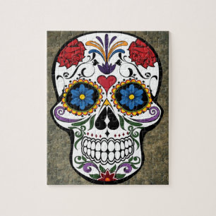 Flower Sugar Skull Jigsaw Puzzle