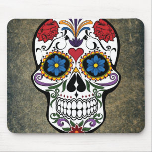 Flower Sugar Skull Mouse Pad