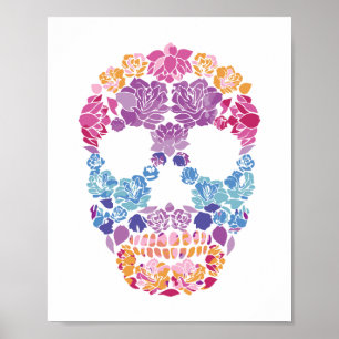 Flower Sugar Skull Print