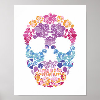Flower Sugar Skull Print