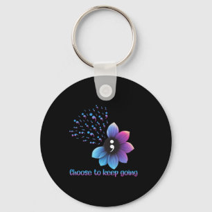 Flower Suicide Prevention Awareness Choose To Keep Key Ring