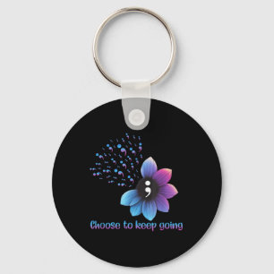Flower Suicide Prevention Awareness Choose To Keep Key Ring