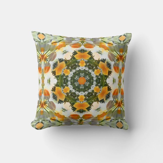 Flower Sun Burst Mid Century Modern Cushion (Front)