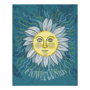 Flower & Sun - Nature Poster