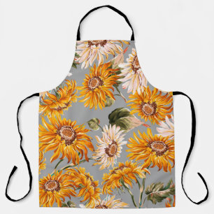 Flower sunflowers spring beautiful seamless patter apron