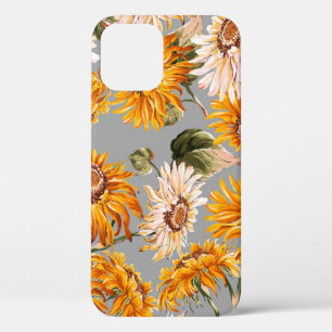 Flower sunflowers spring beautiful seamless patter iPhone 12 case
