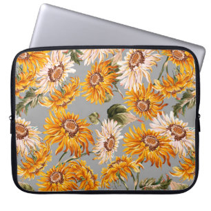 Flower sunflowers spring beautiful seamless patter laptop sleeve