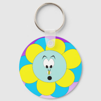 Flower Surprised By Bee Key Ring