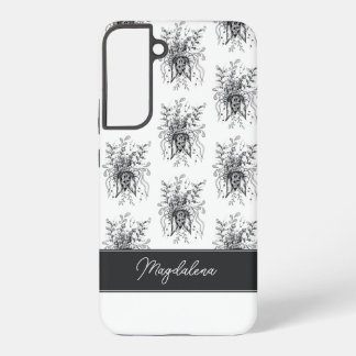 Flower Tangle Art Hand-Drawn black & white - Samsung Galaxy Case