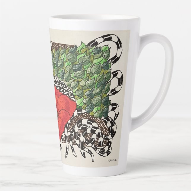 Flower tangle, inspired by nature latte mug (Right)