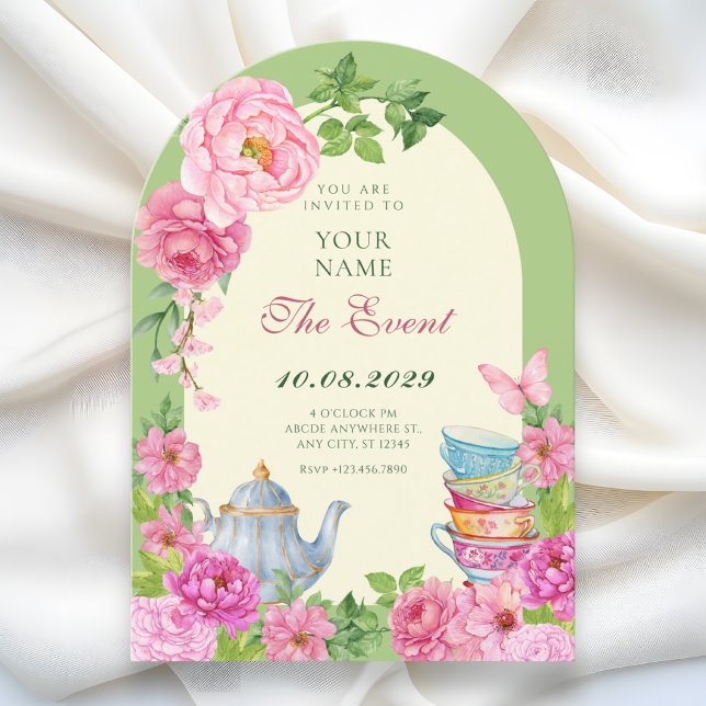 Flower tea cup garden  invitation (Creator Uploaded)
