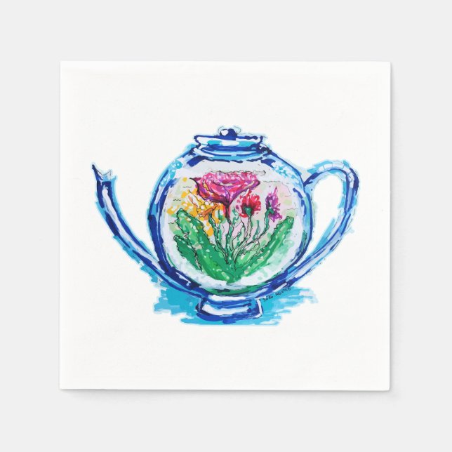 Flower Teapot Napkin (Front)