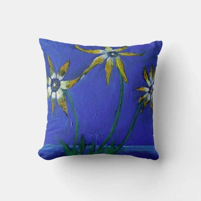 Flower textured art Throw Cushion 41 cm x 41 cm (Front)