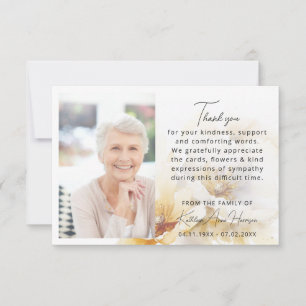 Flower Thank You Photo Sympathy Grief Loss Card