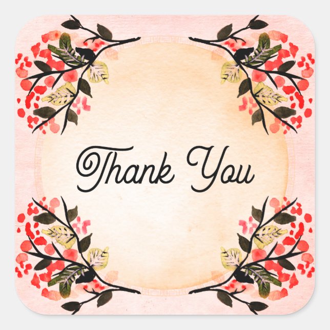 Flower Thank you stickers (Front)