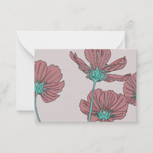 Flower theme, poppy design card