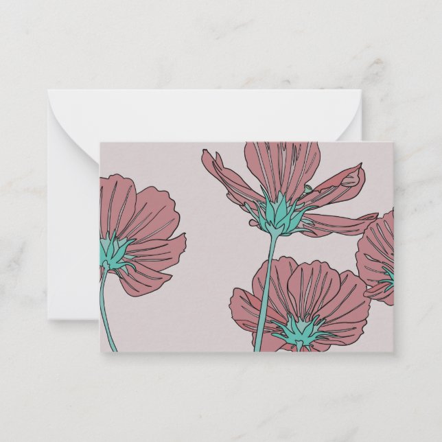 Flower theme, poppy design card (Front)