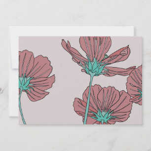 Flower theme, poppy design invitation