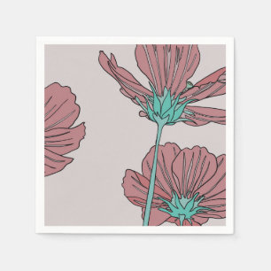 Flower theme, poppy design napkin