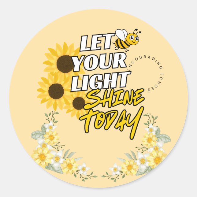 Flower Theme Round Sticker (Front)