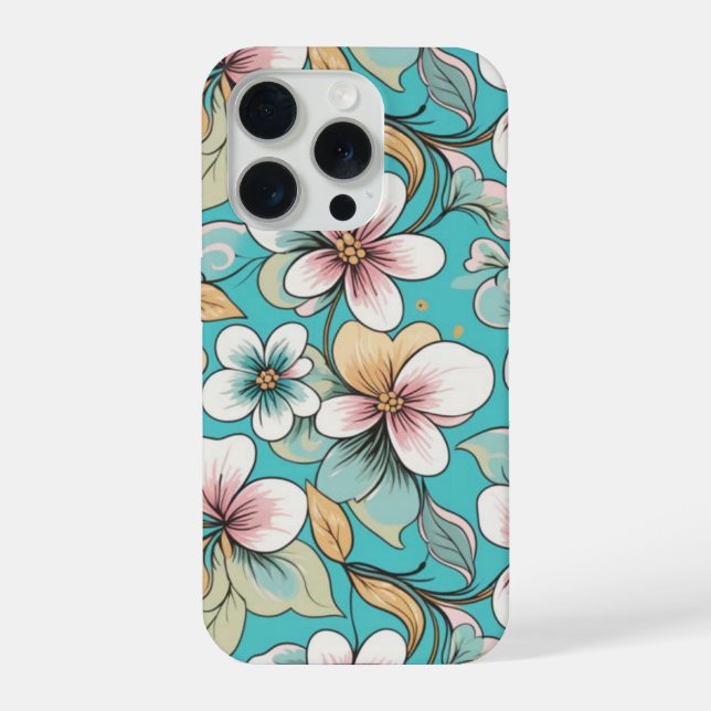  Flower themed repeating pattern iPhone Case (Back)