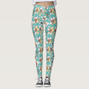 Flower themed repeating pattern Leggings