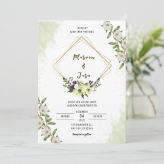 Flower Themed Wedding Invitation