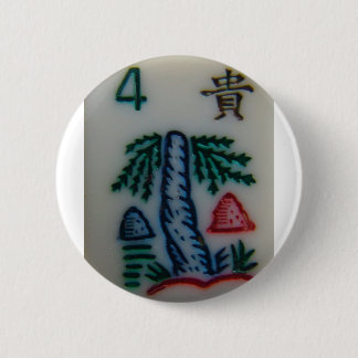 Flower tile 6 cm round badge