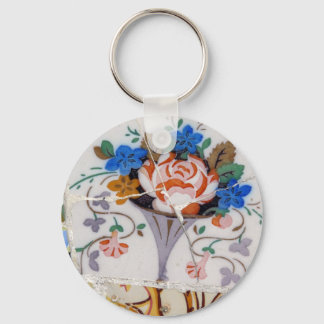 Flower tiles key ring