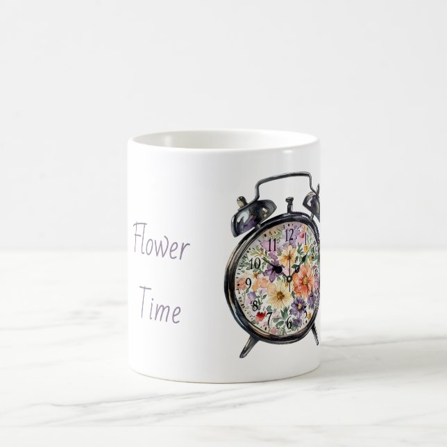 Flower Time Alarm Clock Coffee Mug (Center)
