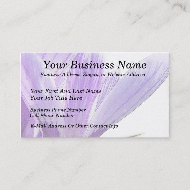 Flower Time - Spring Crocus! Business Card (Front)