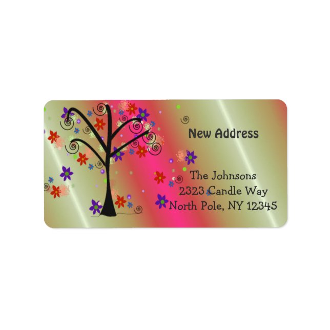 Flower Tree New Address Label (Front)