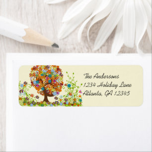 Flower Tree Swirl  Return Address Label