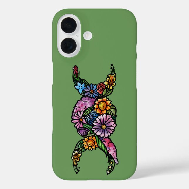 Flower Triple Moon Symbol Blessed Be Case-Mate iPhone Case (Back)