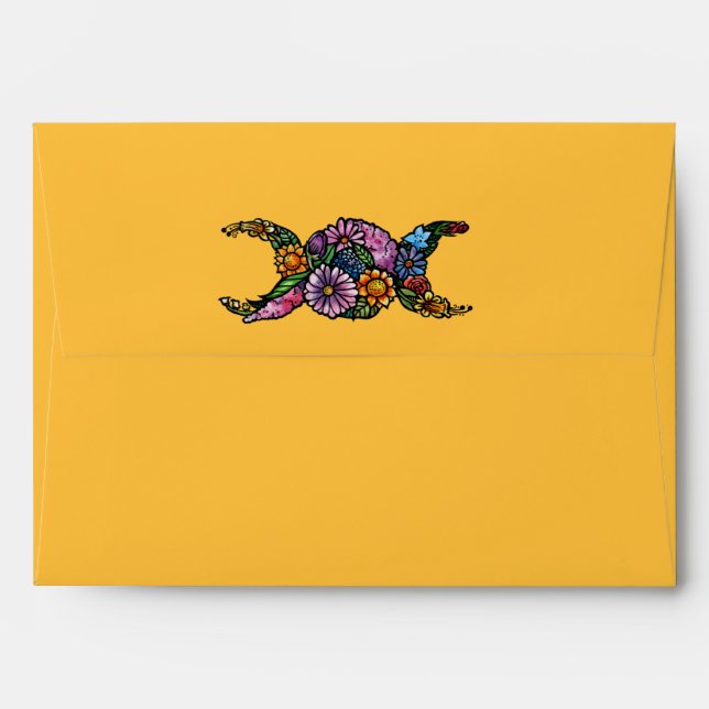 Flower Triple Moon Symbol Blessed Be Envelope (Back (Top Flap))