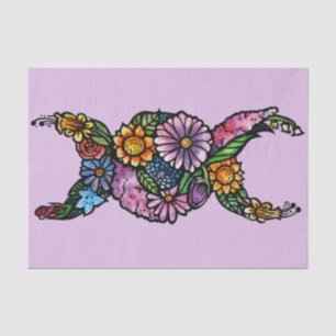 Flower Triple Moon Symbol Blessed Be Tissue Paper