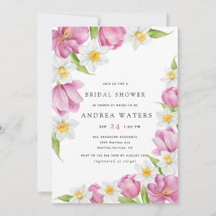 Flower Tulip   Bridal Shower Invitation