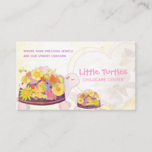 Flower Turtles Childcare Daycare Business Card