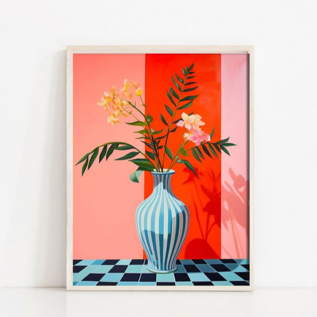Flower Vase Art Print, Abstract Still Life Oil Pai Poster (Creator Uploaded)