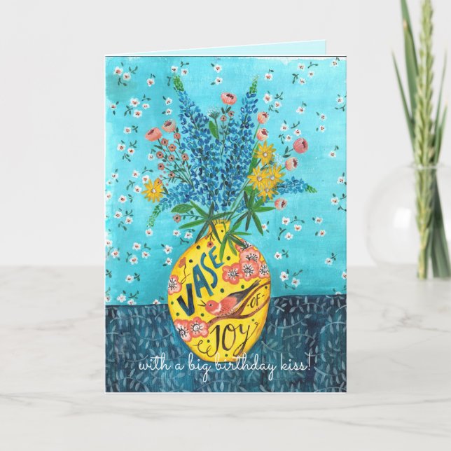 Flower Vase Birthday | Greeting Card (Front)