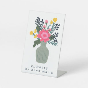FLOWER VASE Custom Florist Flowerstand Market Shop Pedestal Sign