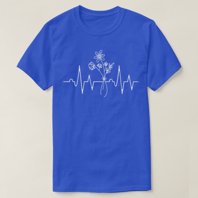 Flower Vase Flowers Heartbeat T-Shirt (Design Front)