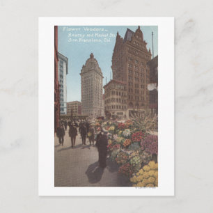 Flower Vendors, Kearny & Market Streets Postcard