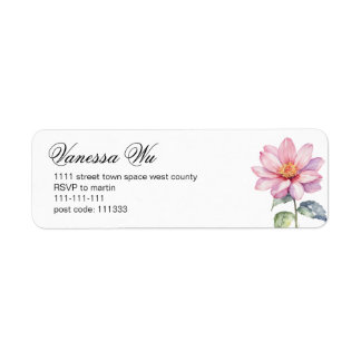 flower water colour painting return adress address label