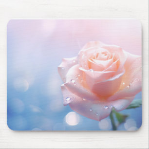 Flower Water Drop Nature Serene Tranquil Mouse Pad