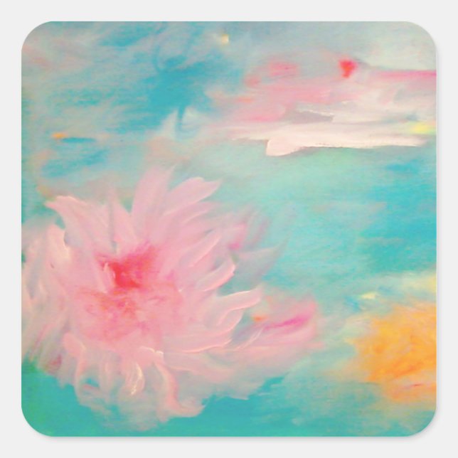 Flower Water Square Sticker (Front)