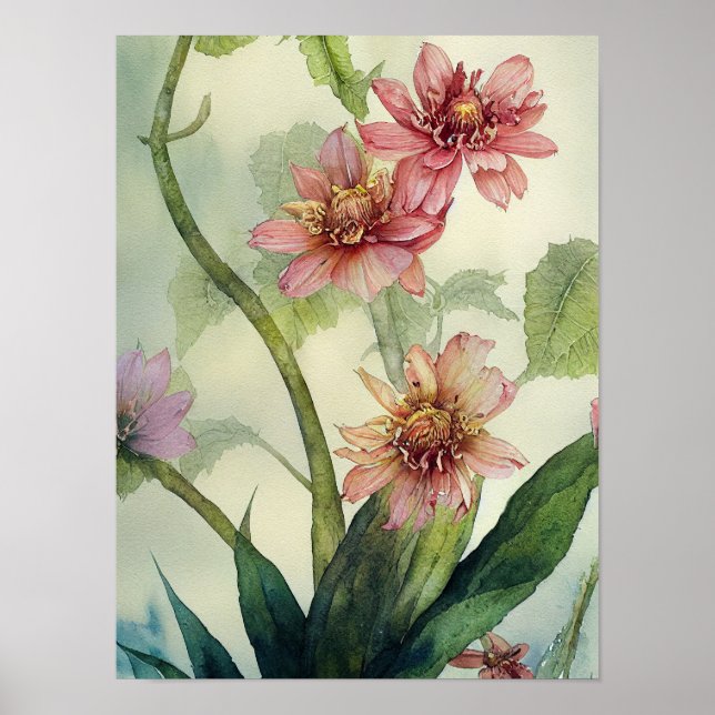 Flower Watercolour Spring Flowers  Poster (Front)